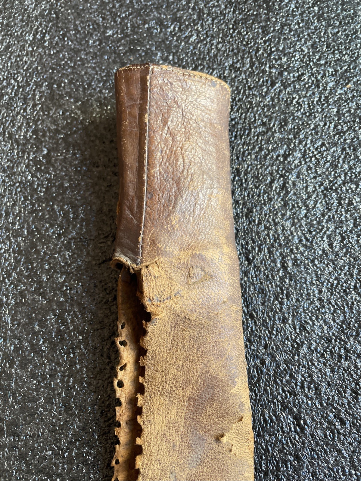 ORIGINAL WWII WW2 JAPANESE SWORD LEATHER SCABBARD COVER FOR PARTS OR REPAIR