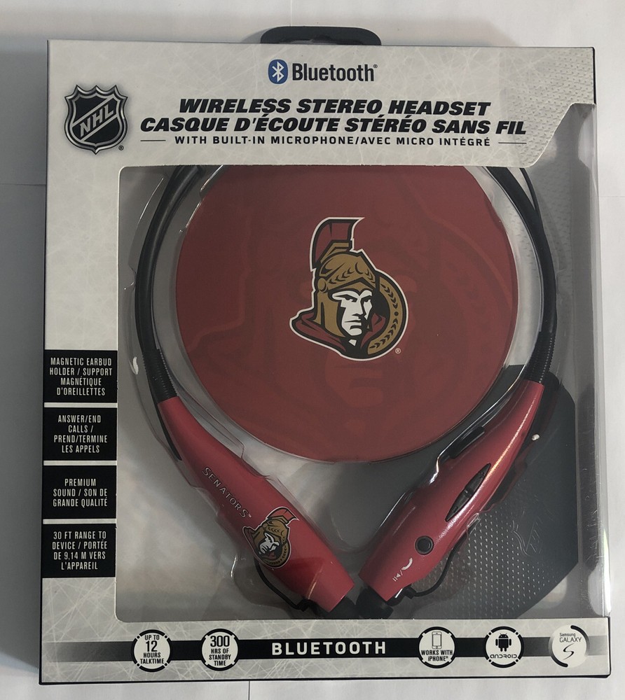 NHL Ottawa Senators Wireless Bluetooth Headset Neckband