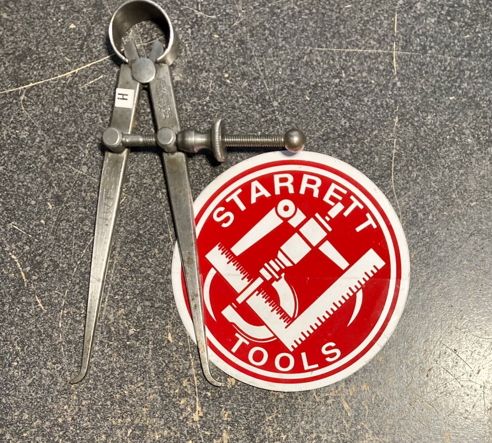 VINTAGE STARRETT FLAT LEG INSIDE CALIPER RANGE 4 INCH U.S.A