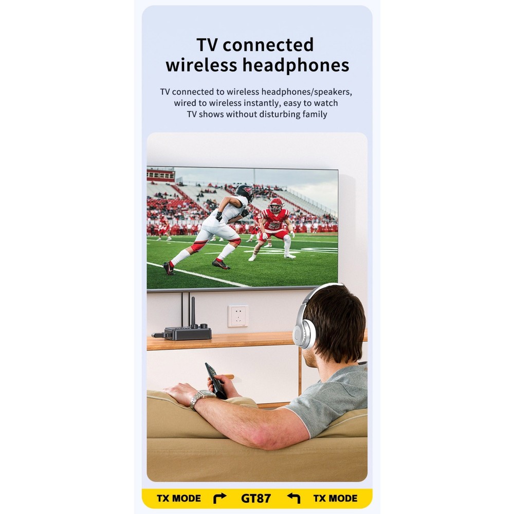 For Bluetooth 5.4 Transmitter Receiver 3.5mm AUX RCA Audio Adapter Professional