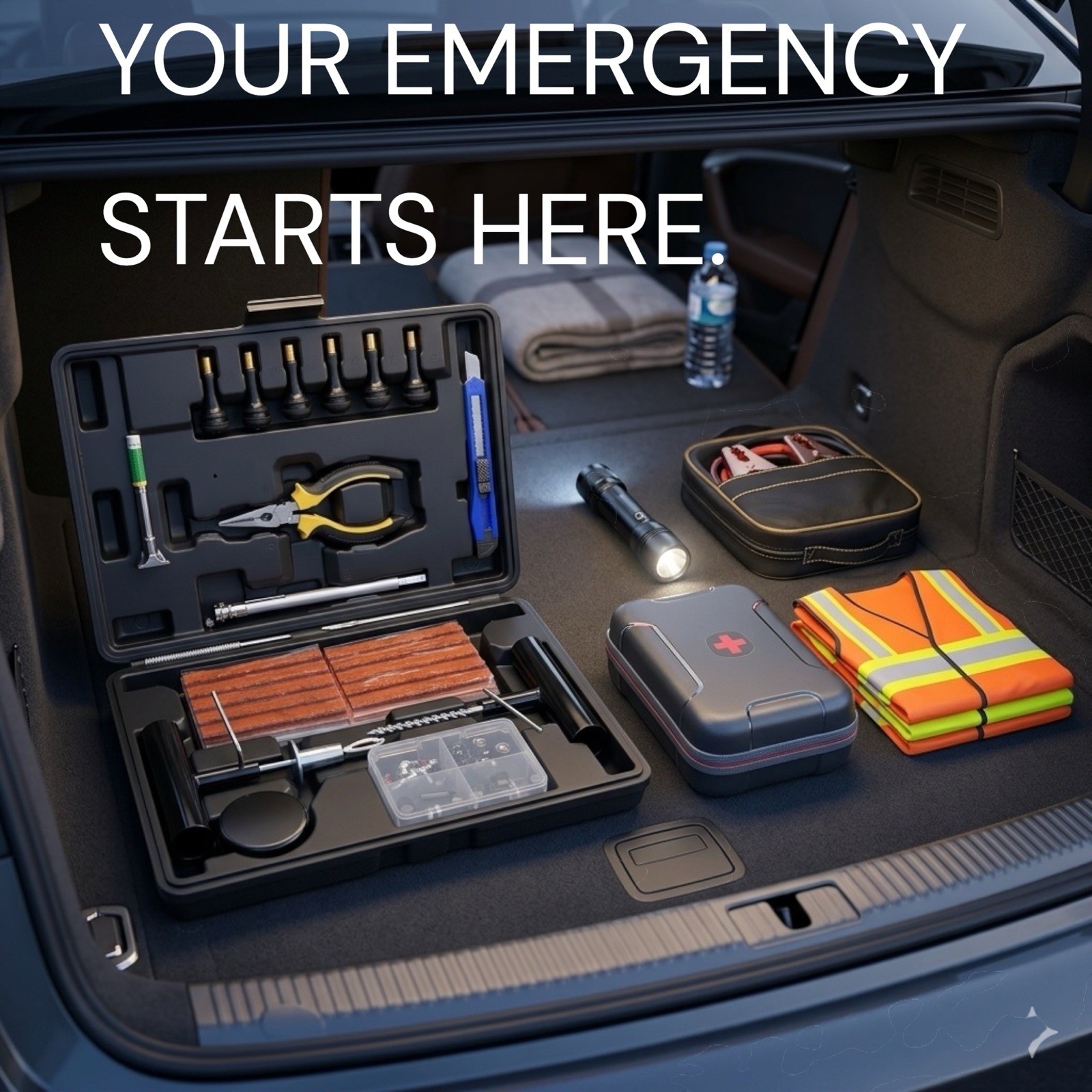 Tire Repair Kit 102pcs Heavy Duty Flat Tire Plug Kit for Car Truck SUV Emergency