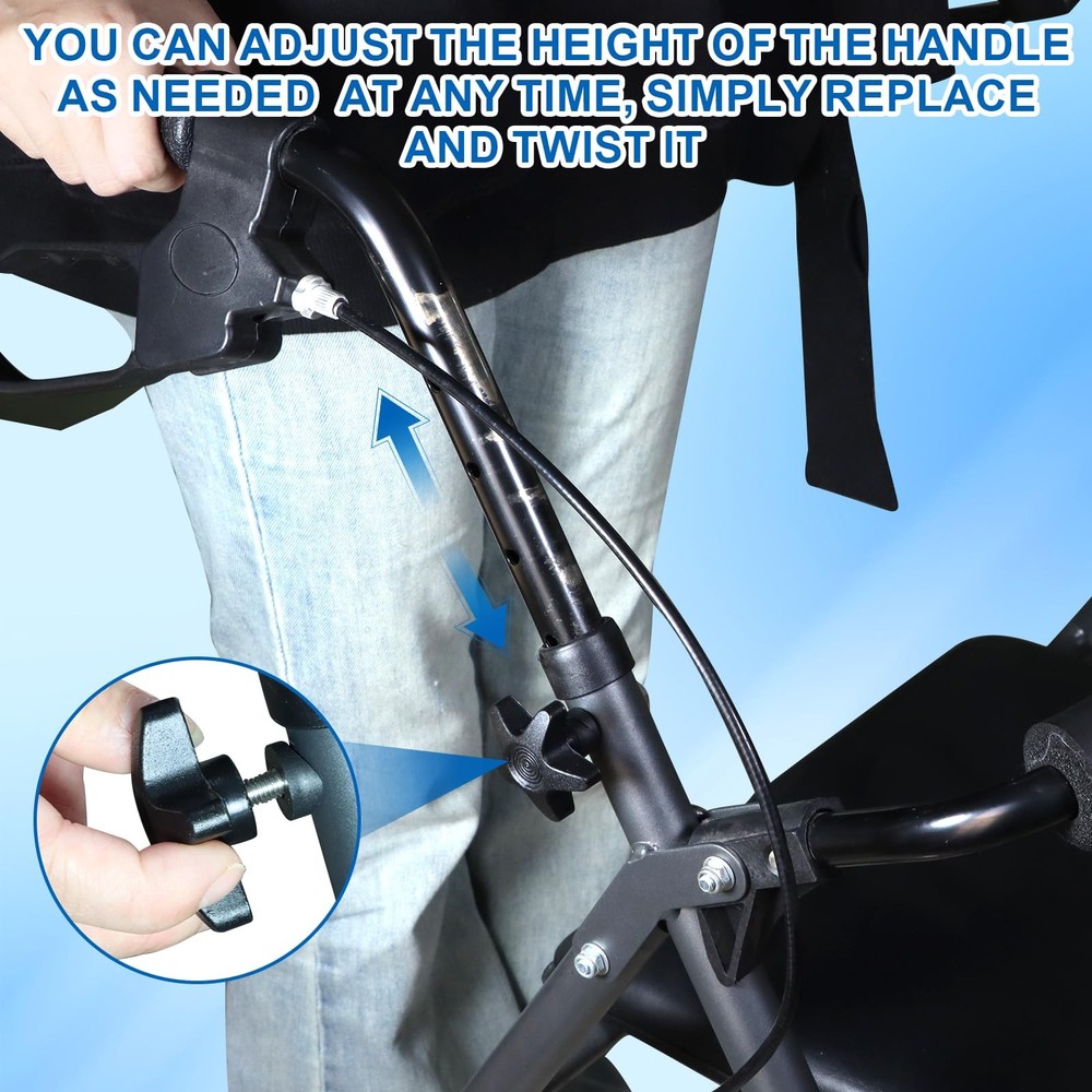 Rollator Walker Replacement Knobs for Wheels 2 Set Rollator Parts Knobs Drive wi