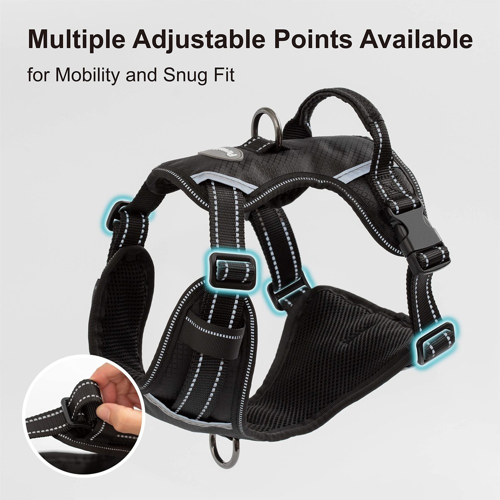 No Pull Dog Harness, Reflective Walking Dog Harness with Easy Control Handle ...