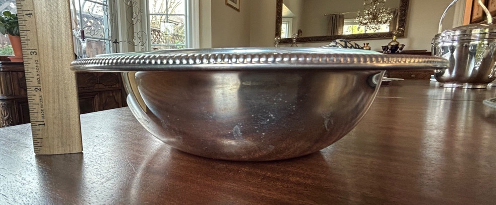 International Silver Vintage Silver Plate Covered Serving Dish with Pyrex Insert