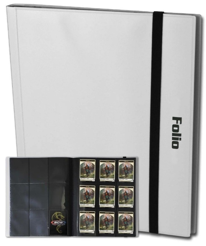 BCW Folio 9-Pocket Double Sided Album - White - Side Loading