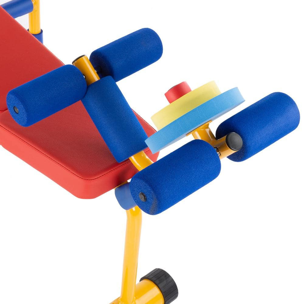 Toy Weight Bench Workout Equipment Set for Beginner Exercise, Weightlifting with