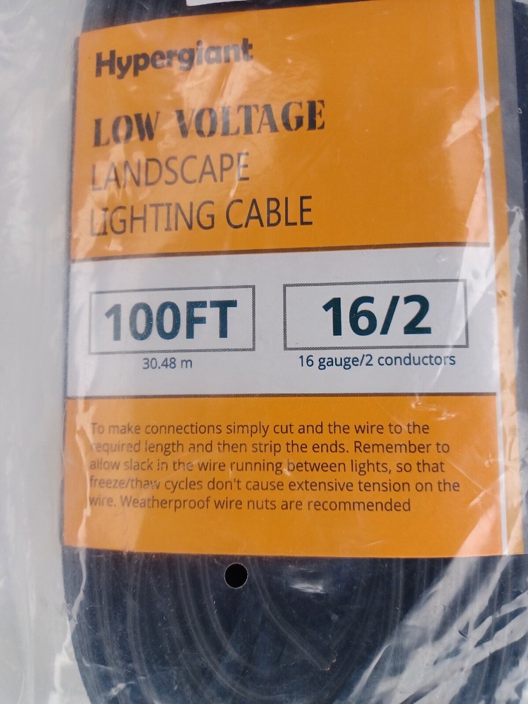 Hypergiant Low Voltage Landscape Lighting Cable 100' 16/2 New