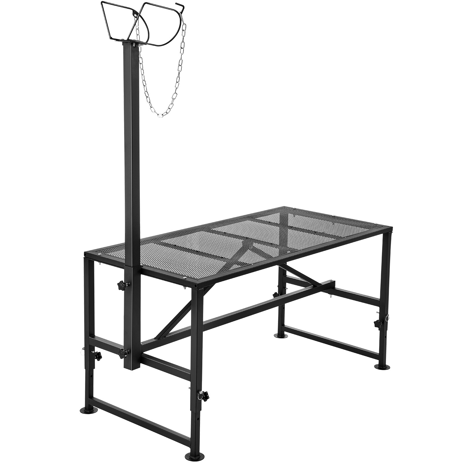 VEVOR Livestock Stand Goat Trimming Stand 21"-33" Height 47x23 in Tabletop Black