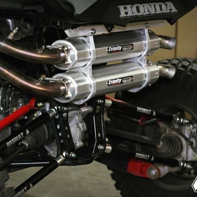 2019-2024 Honda Talon Trinity Racing Stage 5 Slip on Exhaust Brushed TR-4169S