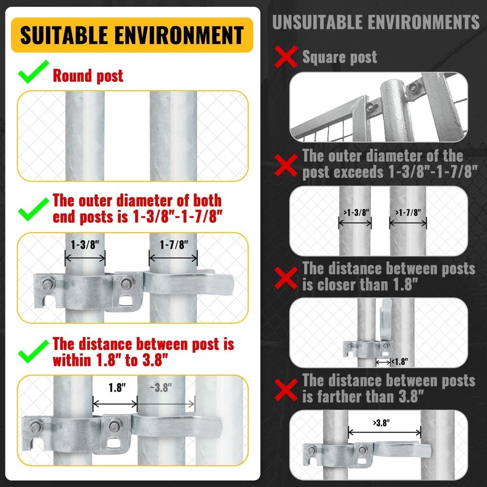 Secure Hot-Dip Galvanized Chain Link Gate Latch with Padlock Access - 1 PCS