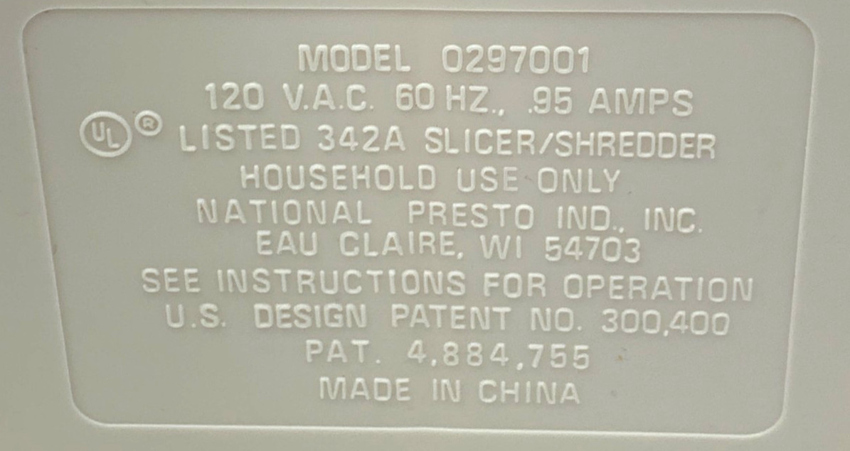 Presto PROFESSIONAL Salad Shooter 0297001 Replacement Parts - You Choose