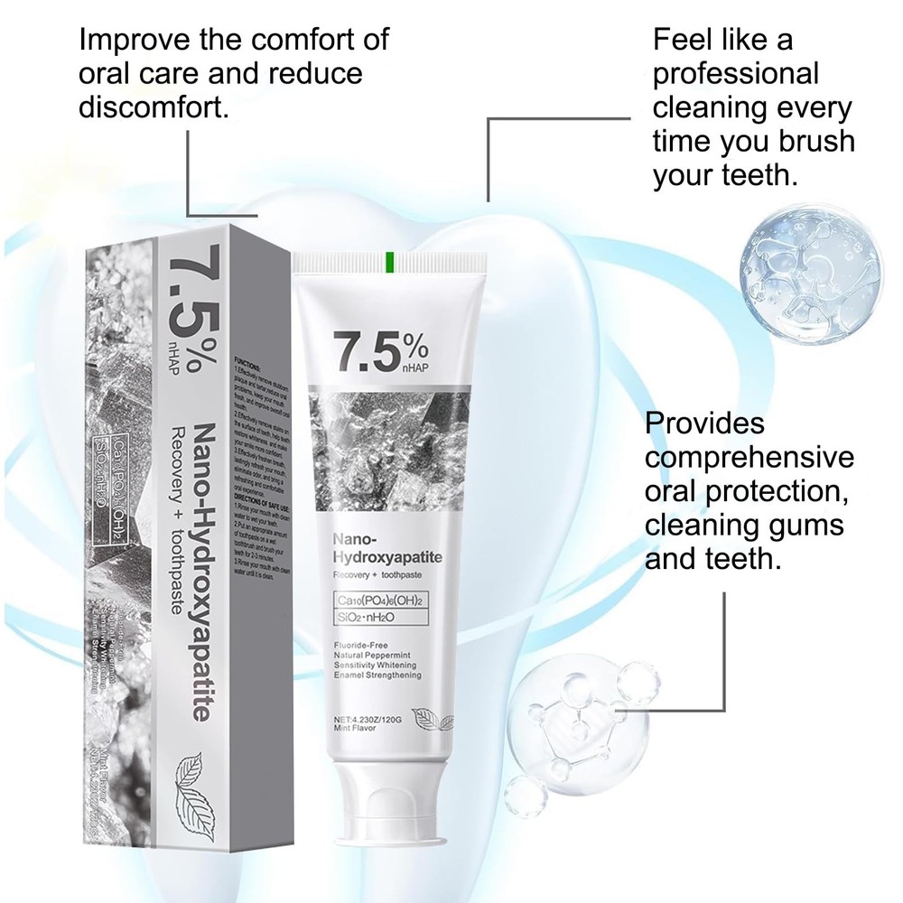2Pcs Hydroxyapatite Toothpaste, Deep Cleaning 4.2 Fl Oz (Pack of 2)