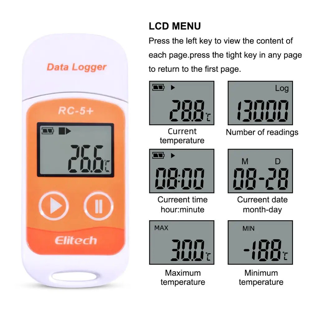 High-precision RC-5+ Digital USB Temperature Data Logger NTC Sensor Portable New