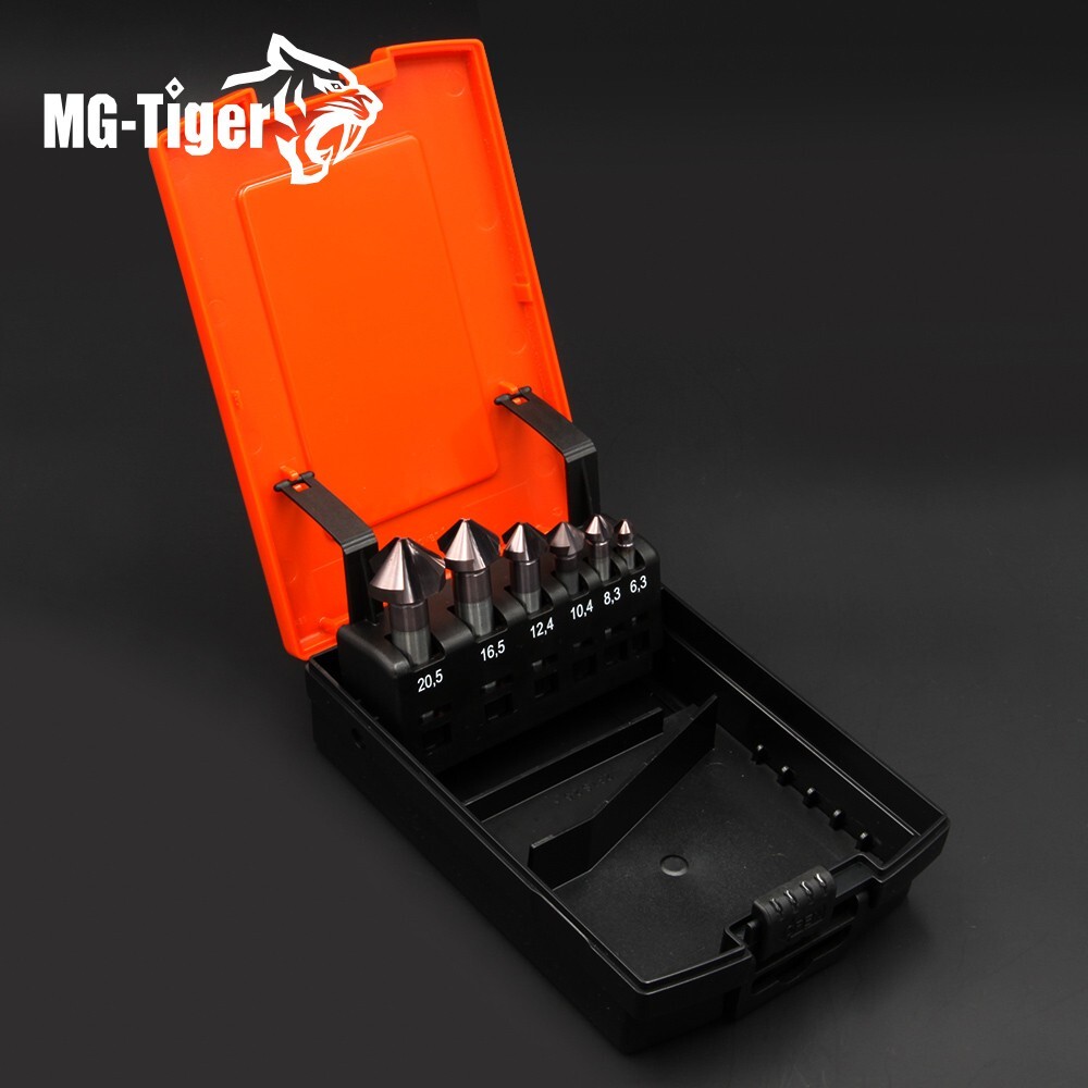 6pcs Solid Carbide DIN335C Countersink