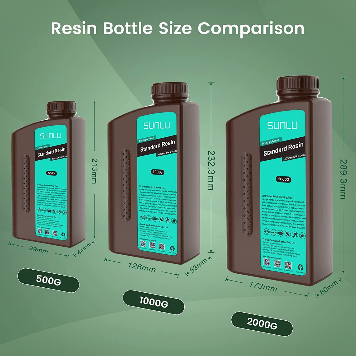 10×1KG SUNLU Standard/Standard-Plus/Washable/Toughness/ABS-Like/PA-Like Resin