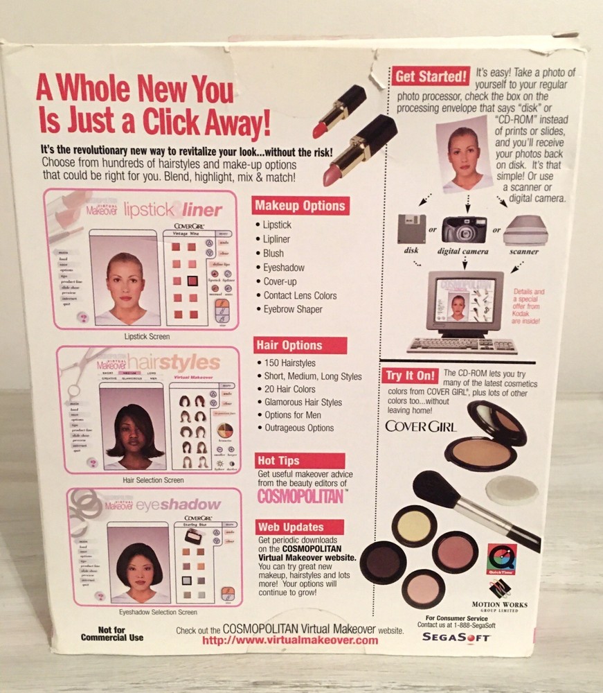 1997 Cosmopolitan Virtual Makeover & 1998 Style Pack 1 CD Set by SegaSoft