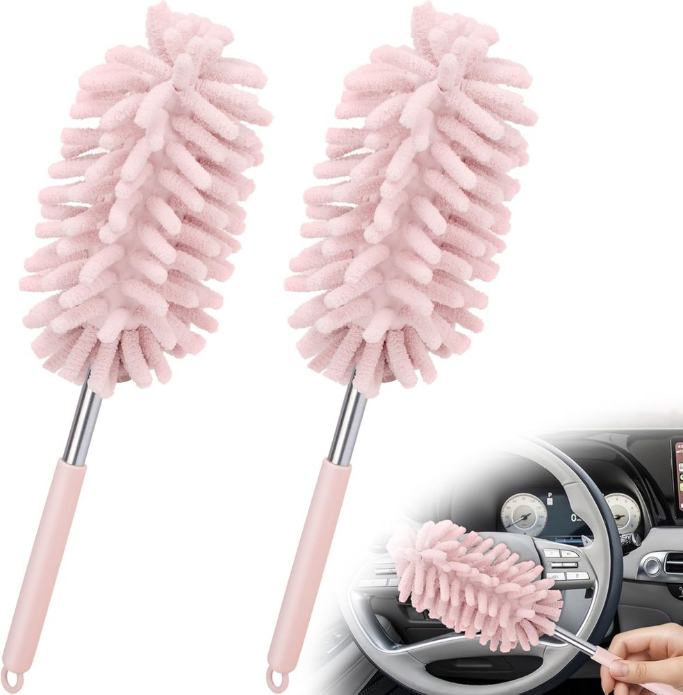 Car Interior Duster with Extens Pole, Microfiber Car Duster with