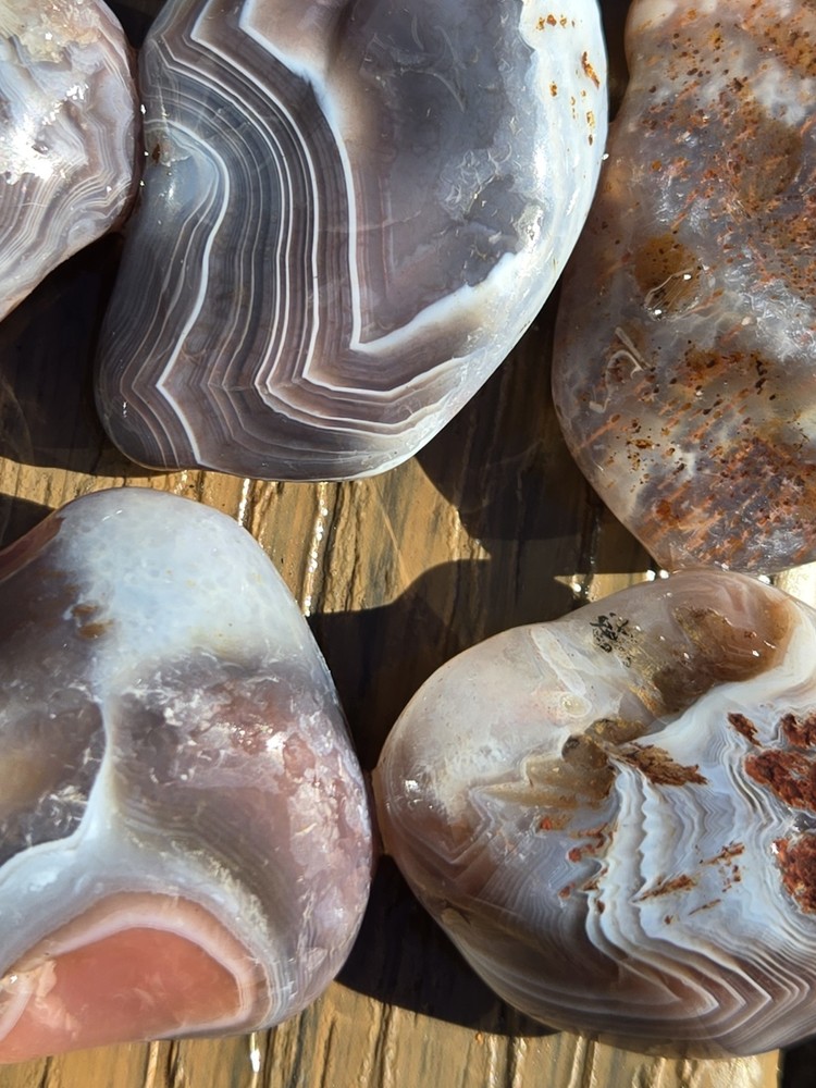 Botswana Agate Selects - SETTING SUN - Rough, Natural, Not Polished A+ Grade