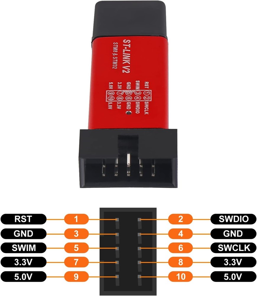 5Pcs ST Link V2 Programming Unit Mini STM8 STM32 Emulator Downloader with...