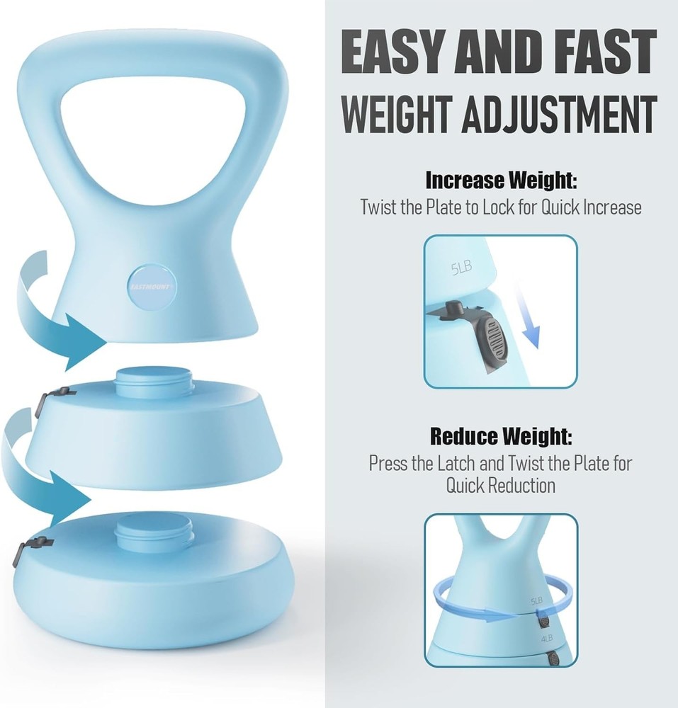 15LB Adjustable Kettlebell Set 3-in-1 Adjustable Weights Wide Triangle Handle