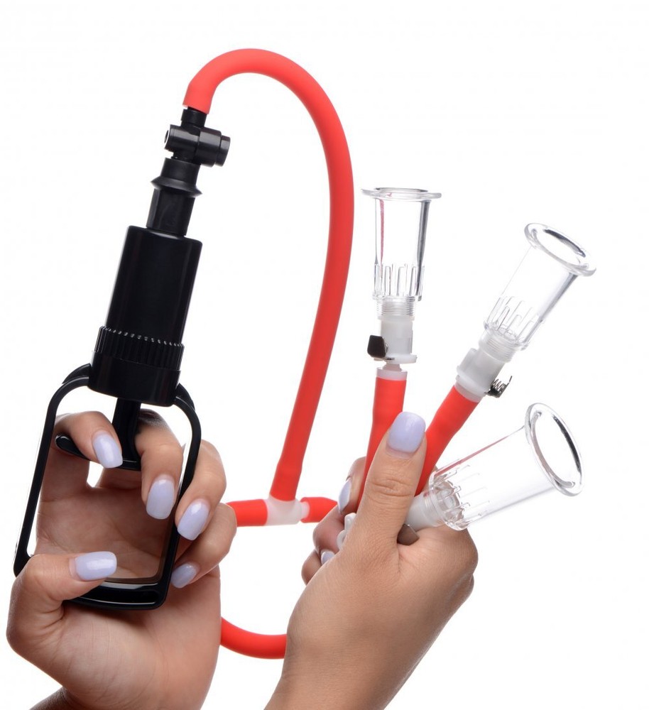 Master Series Clit and Nipple Pump Suction Increases Sensitivity & Engorges Red