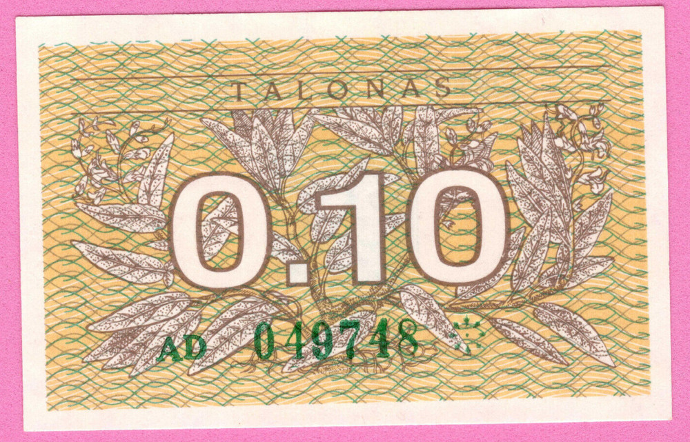 LITHUANIA 0.10 TALONAS 1991 UNC 2276