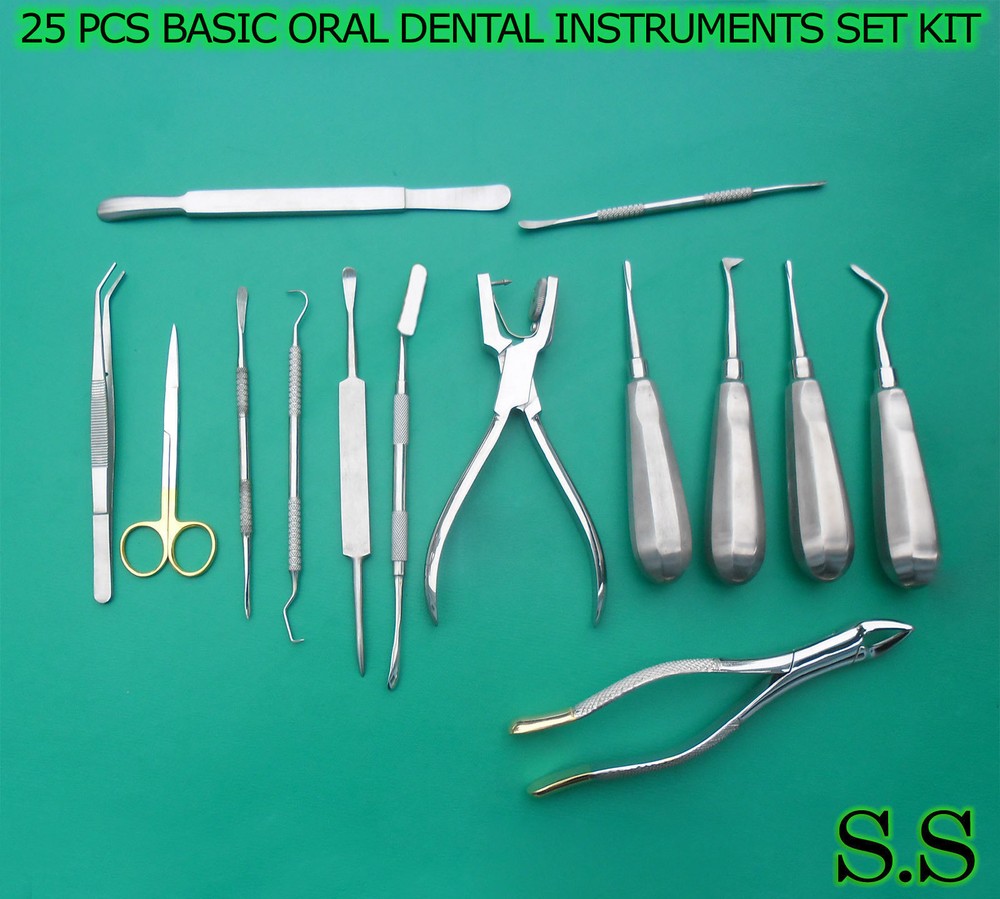25 PCS  BASIC ORAL DENTAL SURGERY SURGICAL INSTRUMENTS SET KIT DN-560