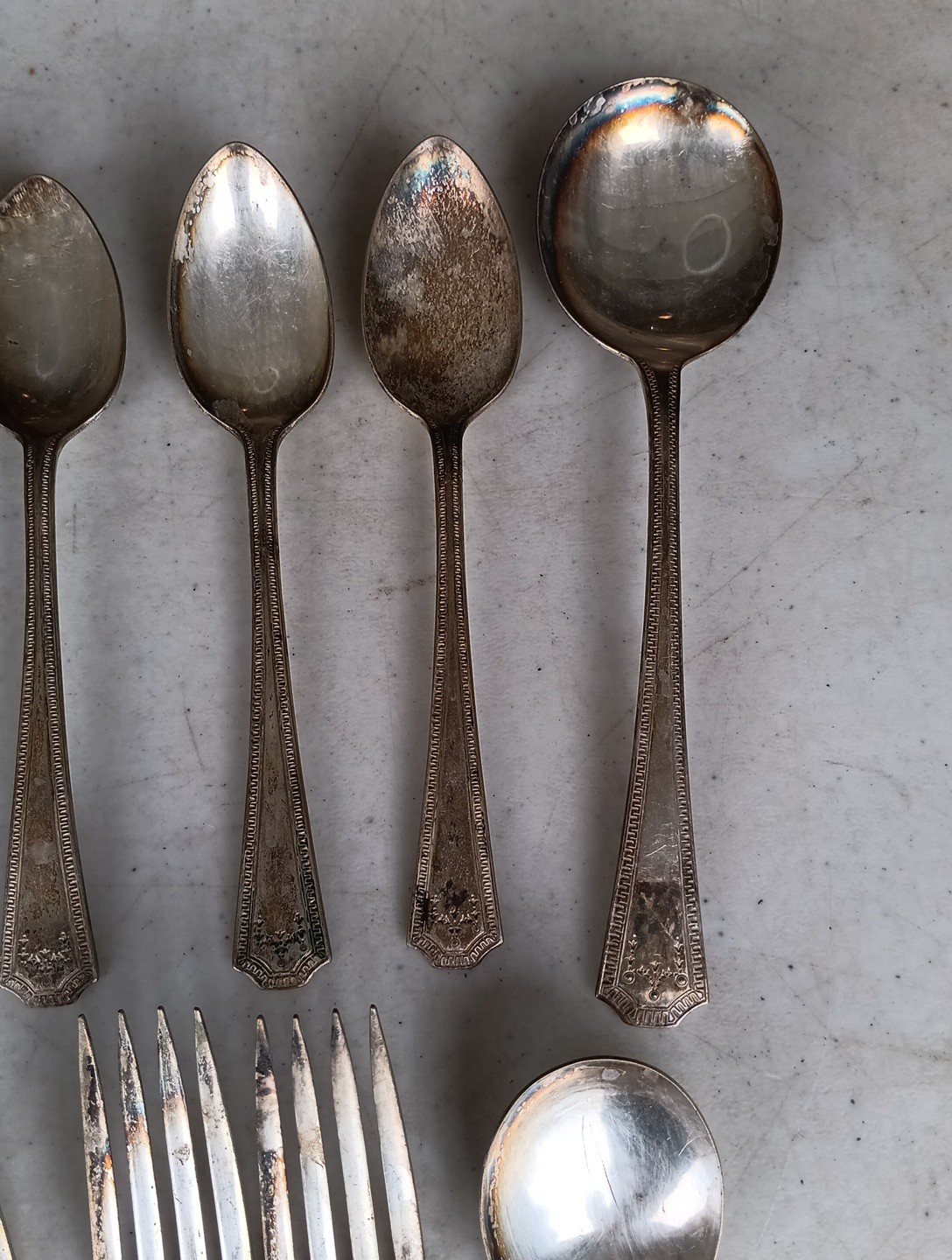 11 Pcs NSC EPNS Vintage Silver Plate Flatware Silverware Forks & Spoons