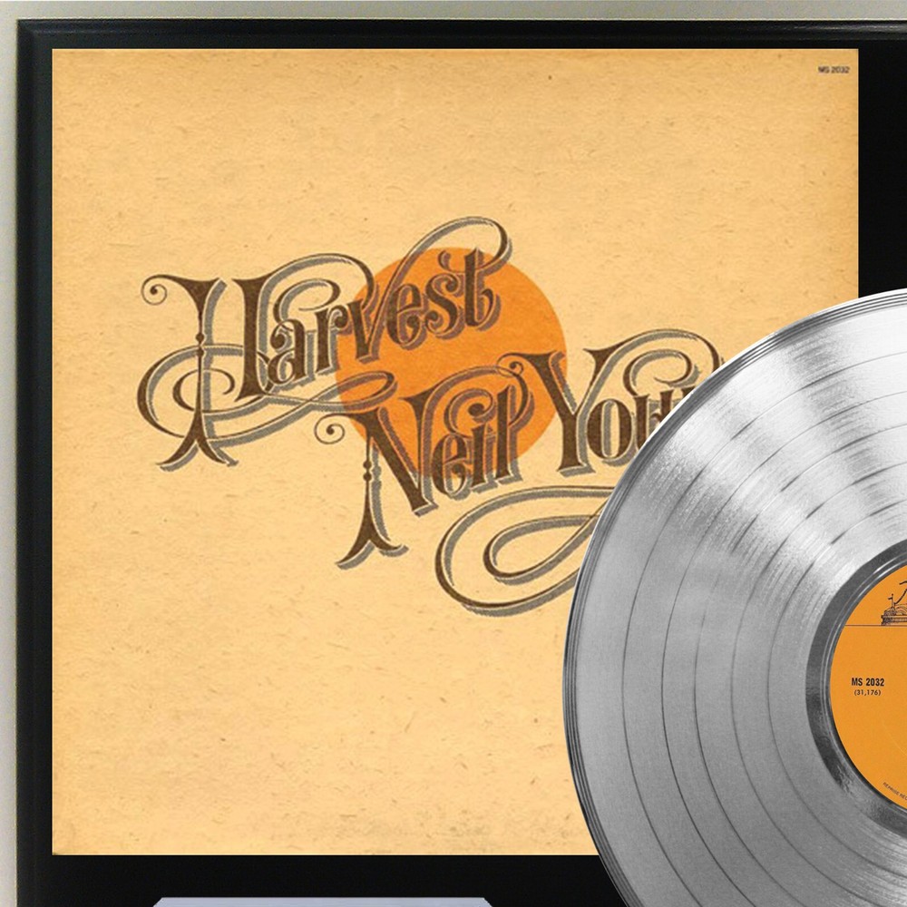 Neil Young - Harvest Silver LP Record Plaque Display