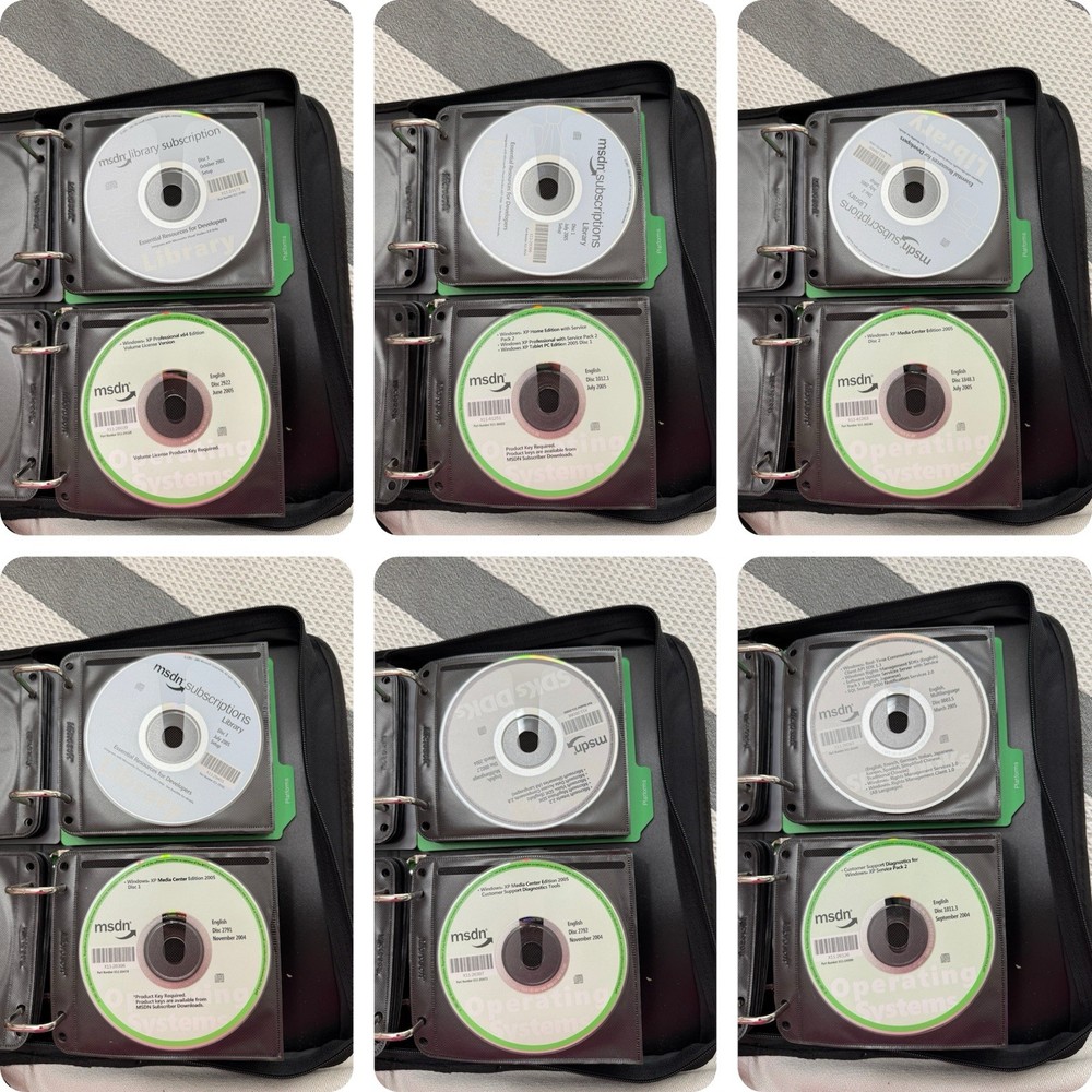 59 Microsoft Developer Network MSDN Discs Library Bulk Lot Binder