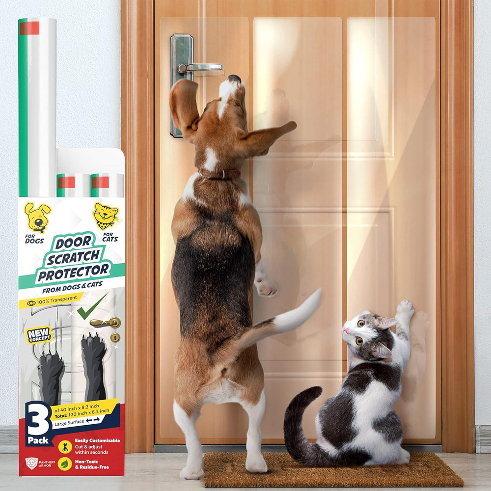 3-Pack Door Protector from Dog Scratching - 40" X 8.2" Cat Scratch Door Frame Pr