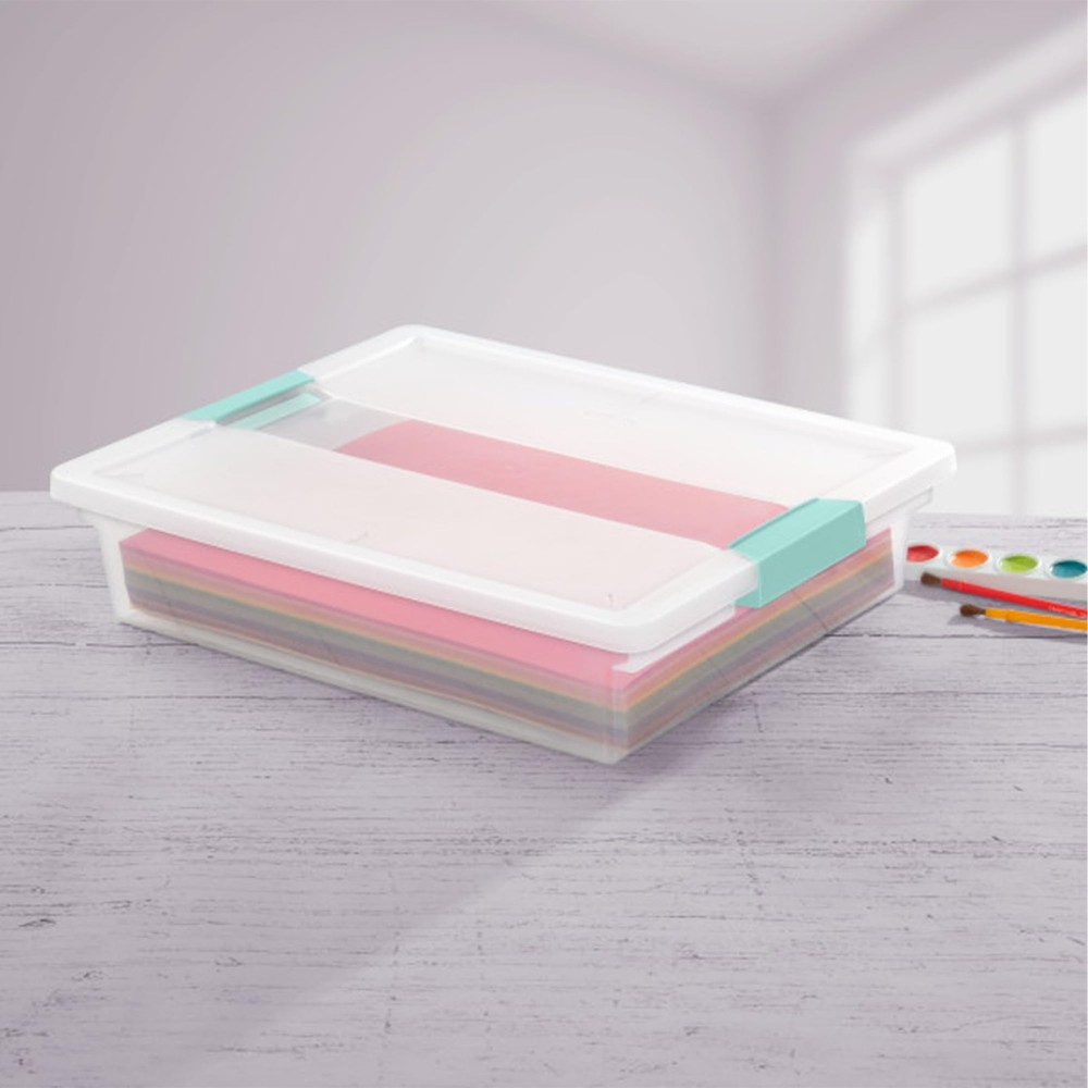 Sterilite Clip Box, Stackable Small Storage Bin with Large, Clear/Transparent