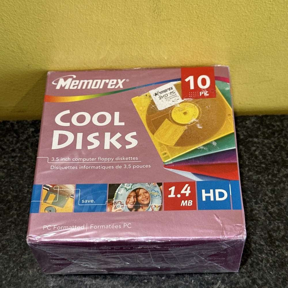 10X Memorex 2HD 3.5" Floppy Computer Diskettes PC Format Cool Disks New