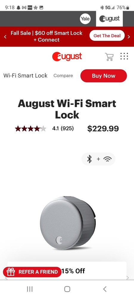 august wifi smart lock silver