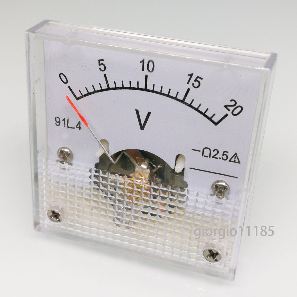 US Stock AC 0 ~ 20V Square Analog Volt Pointer Needle Panel Meter Voltmeter 91L4