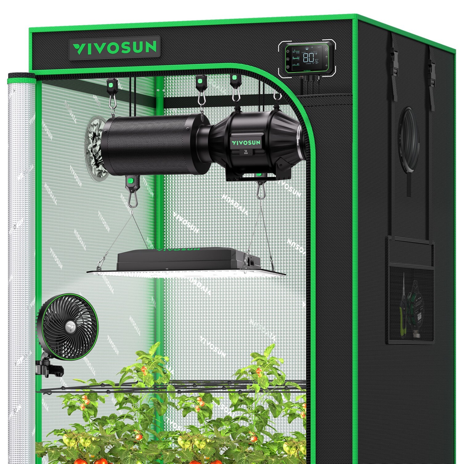 VIVOSUN 32"x32"x63" PRO Complete Grow Tent Kit A150SE Light 4" Fan E42A Control