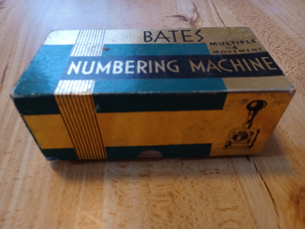 Vintage Bates Multiple Movement Numbering Machine Computer box instructions