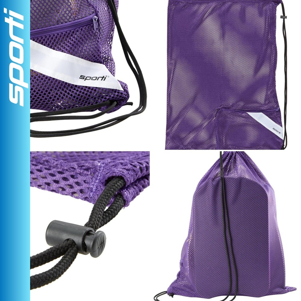 Swim Equipment Bag Mesh Drawstring Backpack Swimmer Beach Gear Storage
