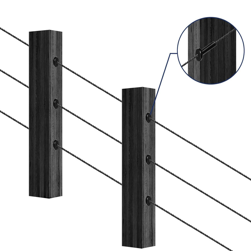 20 Pack 30 Degree Angle Protective Sleeves, Black Cable Railing Corner Protector