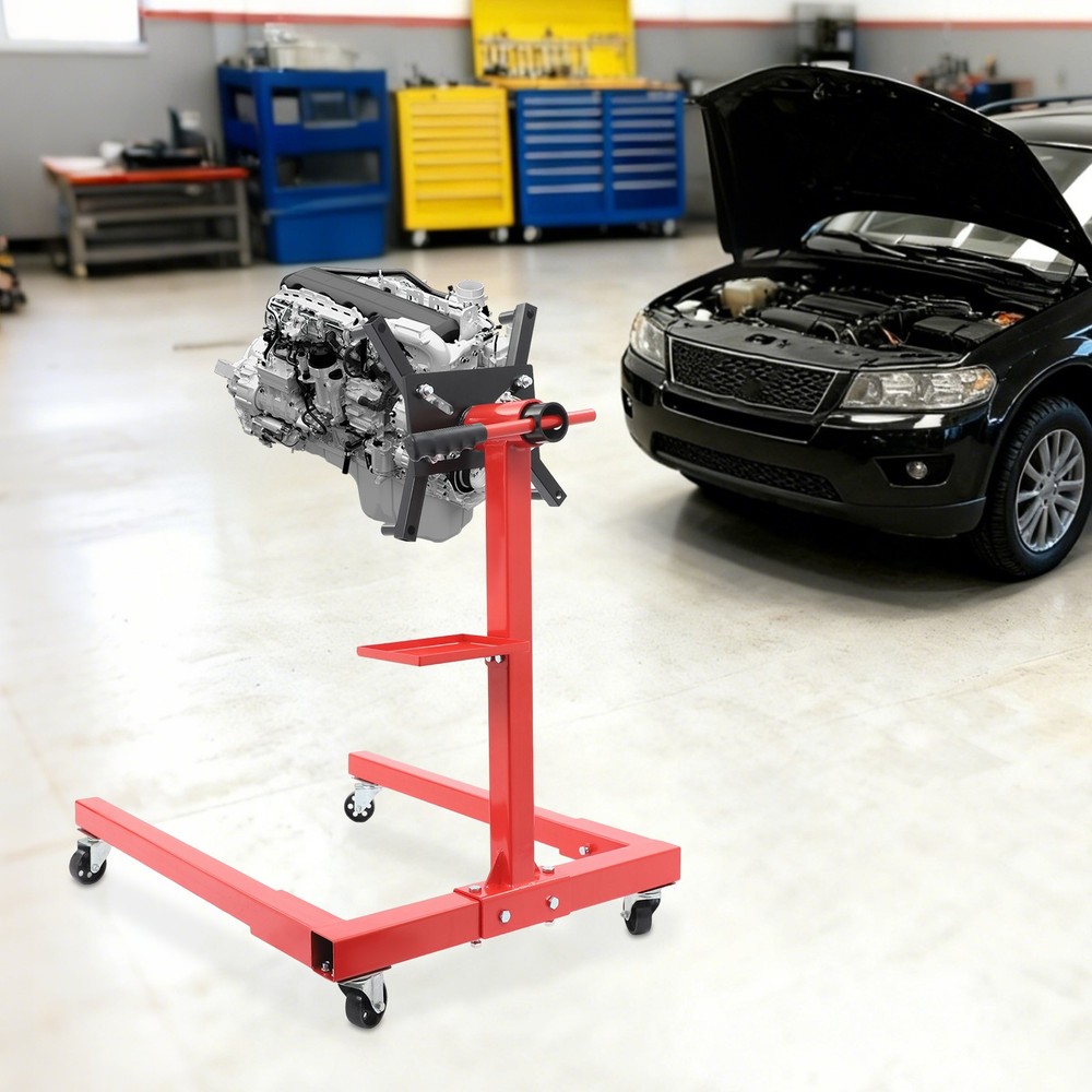 1250Lbs Engine Maintenance Stand Adjustable Motor Hoist Jack 360° Rotating Tool