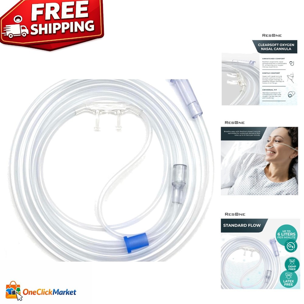5-Pack Soft Curved 7Ft Nasal Cannula - Standard Flow Oxygen Therapy Solution