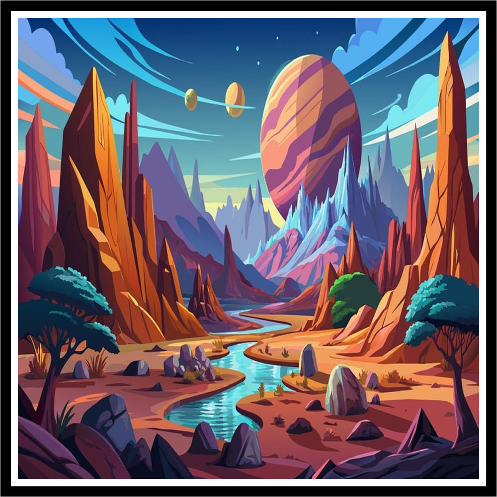 30 Custom Sci Fi Planet Art Personalized Address Labels