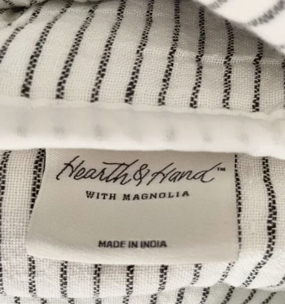 Hearth & Hand Magnolia King Microstripe Quilt Sour Cream/Railroad Gray