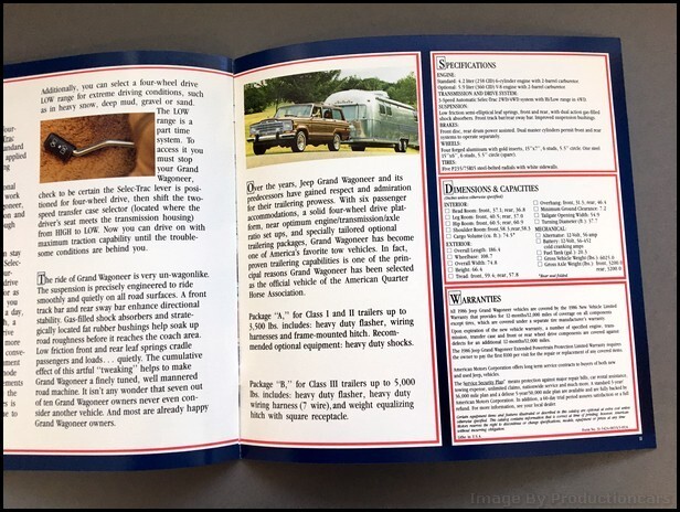 1986 Jeep Grand Wagoneer 12-page Original Car Dealer Sales Brochure Catalog