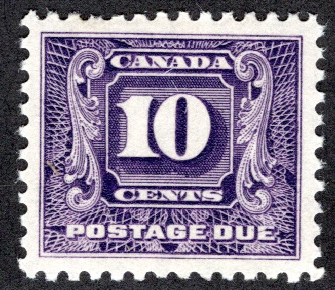 J10, Scott, 10c, VF, 2nd issue, MLHOG, Canada Postage Due
