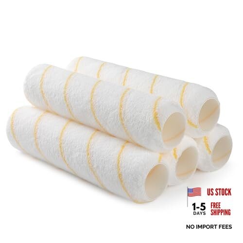 Paint Roller Covers, 5 Pack, 9 Inch Microfiber Paint Roller, 9 inch, 5 Pack