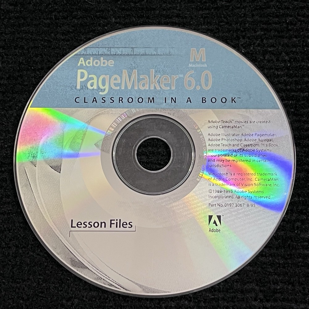 Adobe - Pagemaker Classroom 6 Photoshop Tutorial 4 Type Manager 2 Floppy Vtg