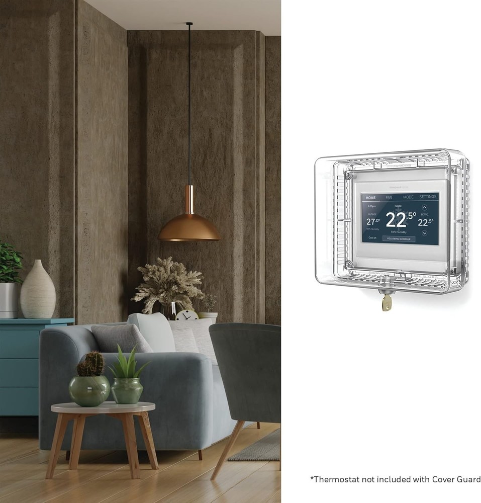 Elegantly Designed Lockable Thermostat Guard - Fits Small Models Securely