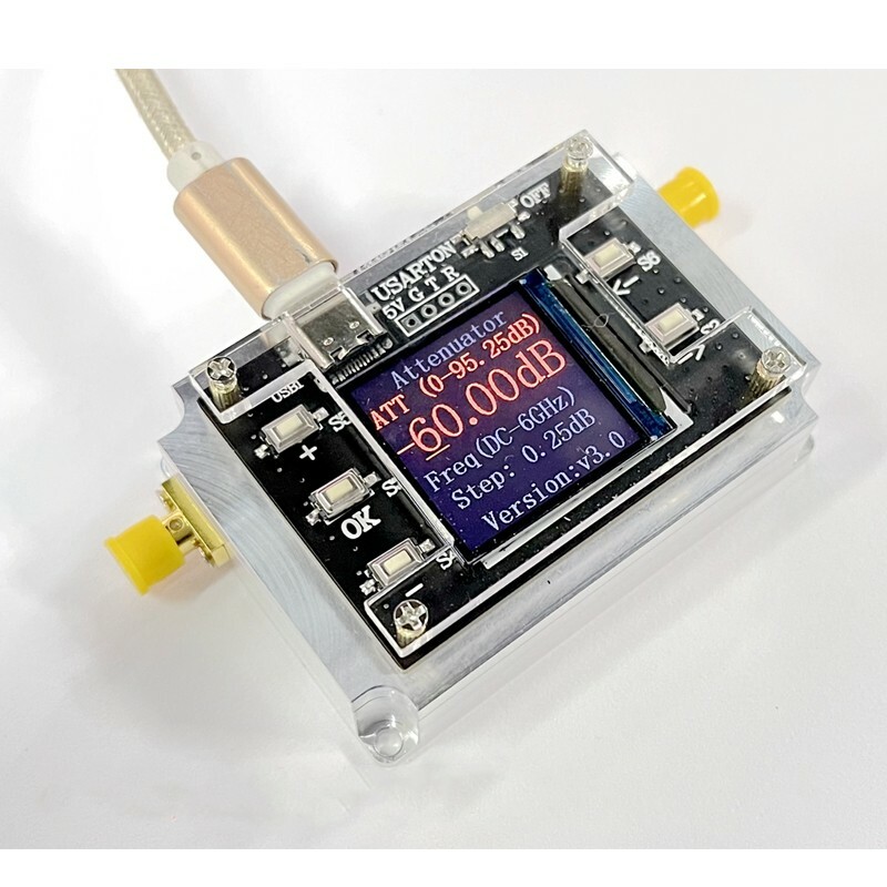 ATT-6000V3.0 DC-3GHZ 90DB Programmable Attenuator Module RF Attenuator 1.3" OLED