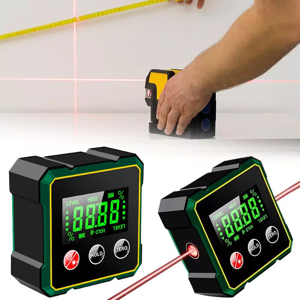 Digital Angle Finder Laser Protractor Magnetic Angle Gauge Finder Measuring Tool
